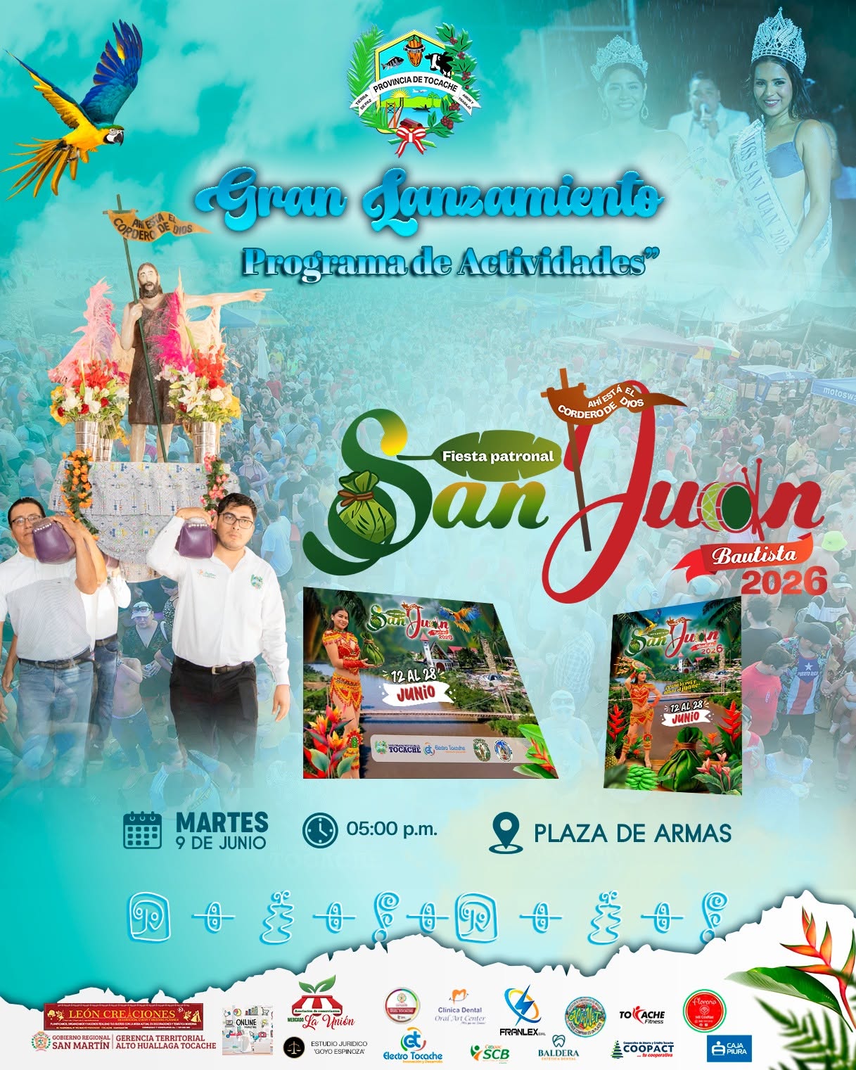 ¡Tocache vive la fe y la alegría! Lanzamiento oficial de la Semana Turística y Fiesta Patronal San Juan 2026.